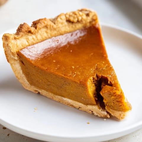 Warm, fragrant pumpkin pie, fresh from the oven, served with a dollop of whipped cream.