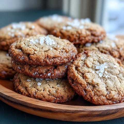 Perfectly chewy Hojicha Brown Butter Cookies served warm beside a cup of roasted hojicha tea.