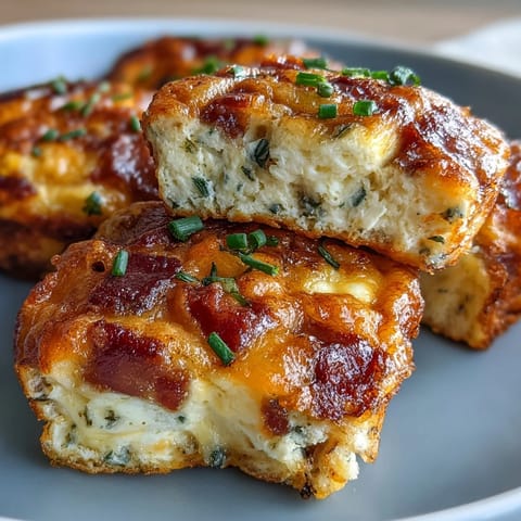 Savory Ranch Bacon Breakfast Egg Bites arranged on a white plate, garnished with fresh green onions and a side of salsa for dipping.
