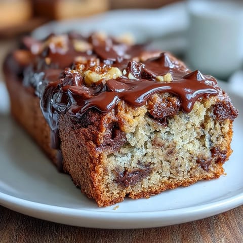 Moist, protein-packed banana bread with rich dark chocolate chips, perfect for a healthy breakfast or snack.  