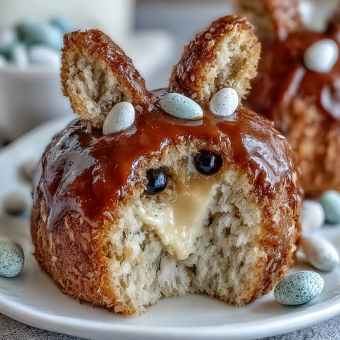 A whimsical Easter Bunny Cake with a hidden sprinkle center delights kids and adults alike.