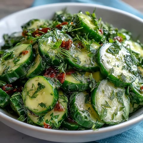 Refreshing cucumber radish salad with dill dressing, perfect for spring picnics or light summer meals.  