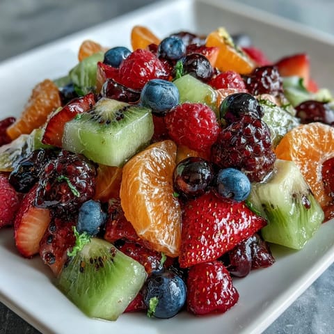 Vibrant graduation party fruit table featuring colorful fresh fruit and edible flowers in an elegant arrangement.