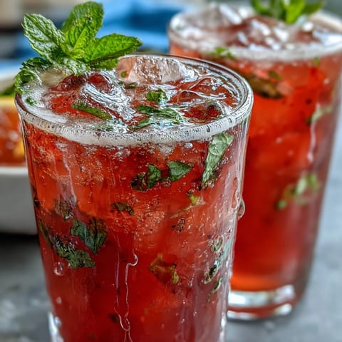 Sparkling Hibiscus Mint Lemonade