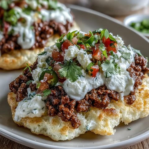 Fluffy cloud bread tacos filled with seasoned taco meat and fresh pico de gallo for a gluten-free, low-carb twist.  