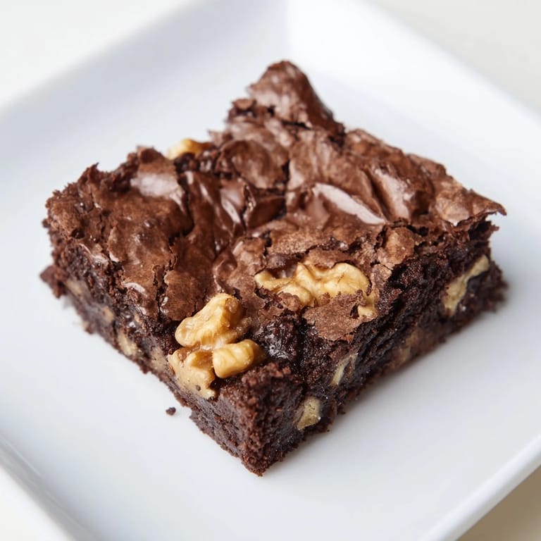 Close-up of a warm brownie, revealing its melt-in-your-mouth texture, perfect for any chocolate lover's craving.