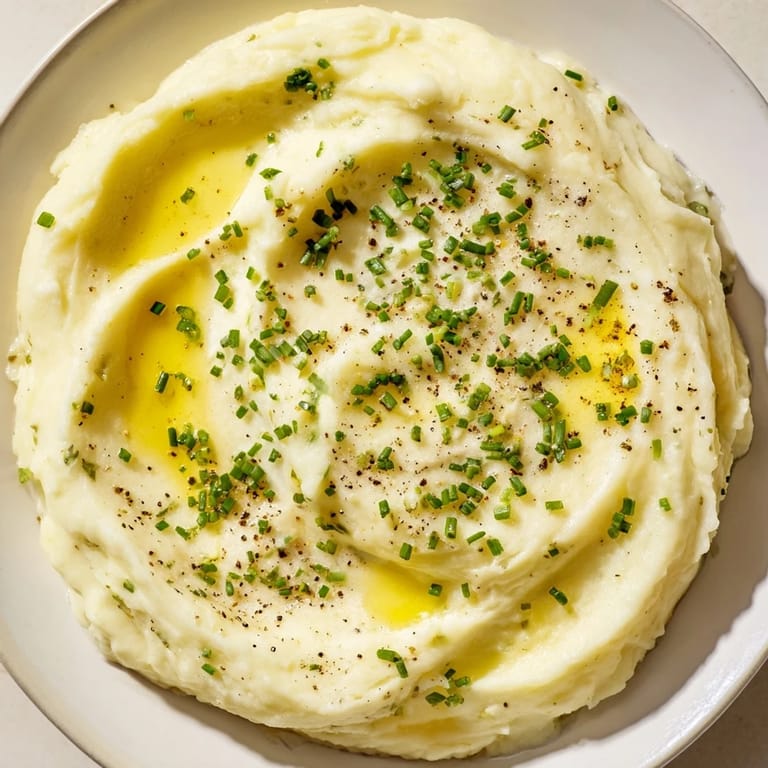 A bowl of delicious, homemade mashed potatoes, rich with milk and butter, ready to eat.