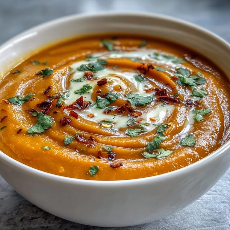 This hearty, golden-hued Carrot, Celeriac, and Chilli Soup steams beside crusty gluten-free bread on a rustic table.  