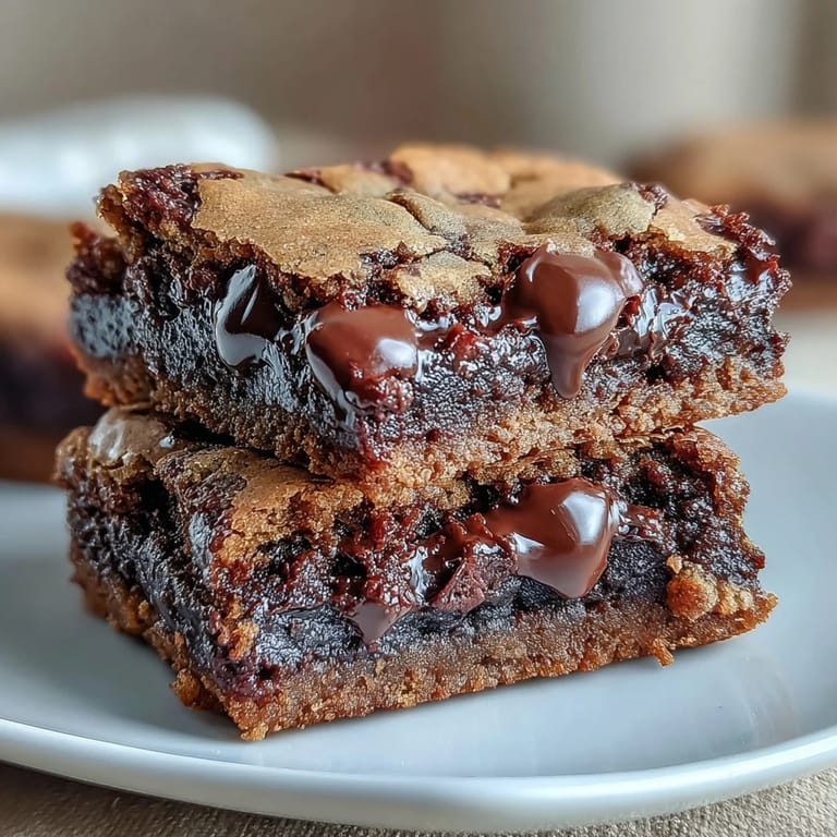 Golden Hojicha Brookies stacked high, showcasing rich chocolate chips and the deep, toasty aroma of roasted tea.