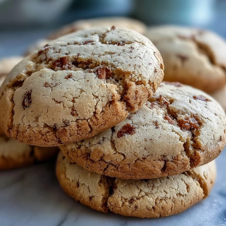 Stack of warm Hojicha Cookies on a white plate, showing soft centers and slightly crisp edges ready for serving. 
