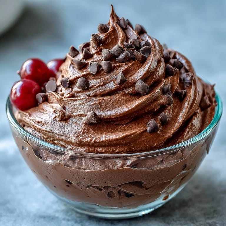 Quick and easy chocolate protein fluff prepared in a stand mixer, ready for an energizing post-workout snack.