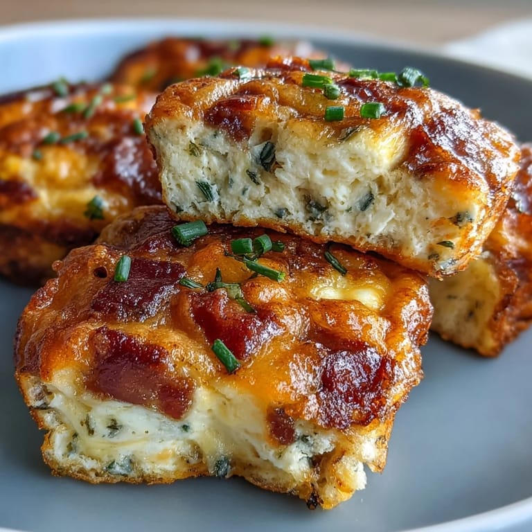 Savory Ranch Bacon Breakfast Egg Bites arranged on a white plate, garnished with fresh green onions and a side of salsa for dipping.