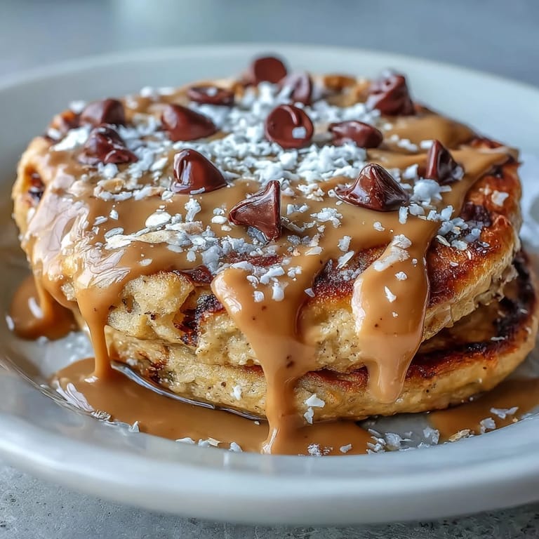A single-serving baked Peanut Butter Cup Protein Pancake Bowl served warm with a side of sliced bananas.