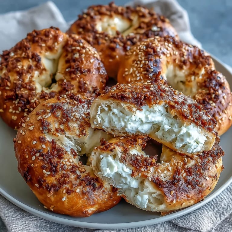 Warm, protein-rich Greek yogurt bagels fresh from the oven, golden and inviting, perfect for breakfast or brunch.