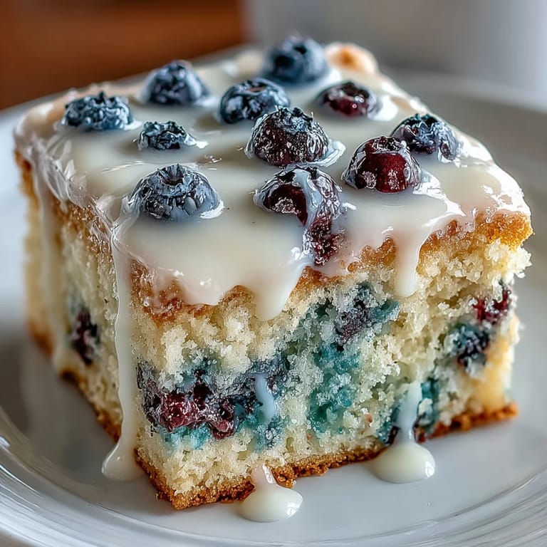 Bright and zesty blueberry lemon sheet cake, moist and tender, topped with a light citrus glaze for a refreshing treat.