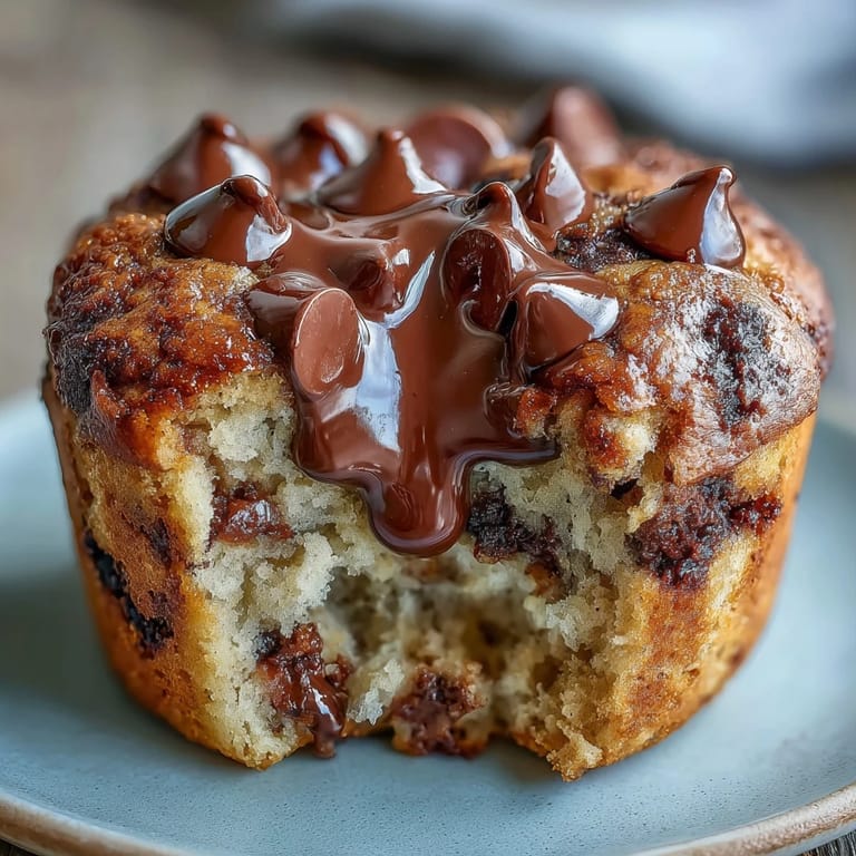 Golden banana muffins made with tangy sourdough discard, studded with melty chocolate chips, and baked to tender perfection for a delicious treat.
