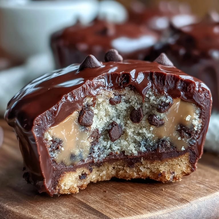 Bite-sized homemade peanut butter cups with a gooey cookie dough center, combining two classic flavors in every mouthful.