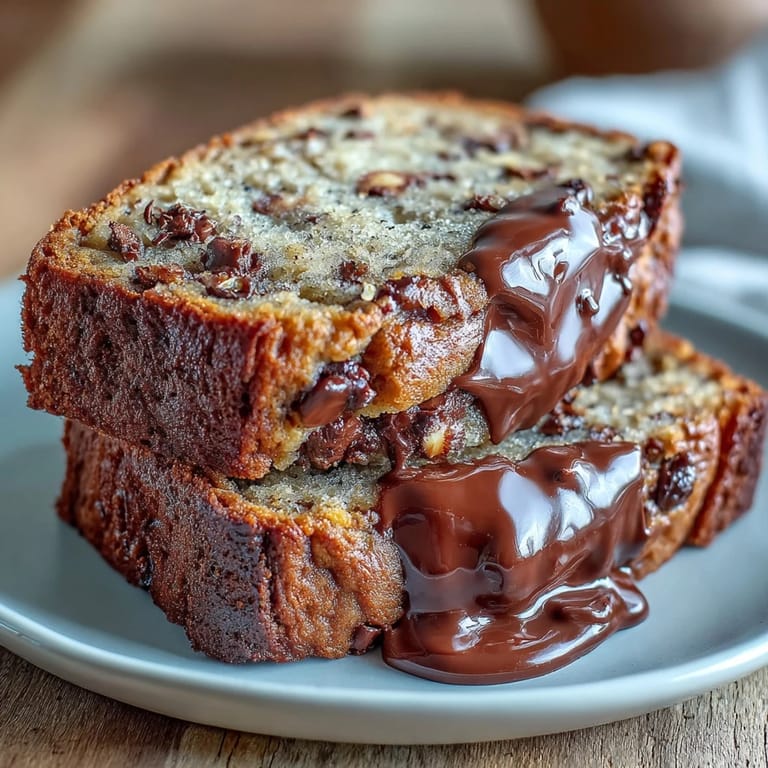 Deliciously moist banana bread infused with protein, studded with dark chocolate chips, and lightly spiced with cinnamon.