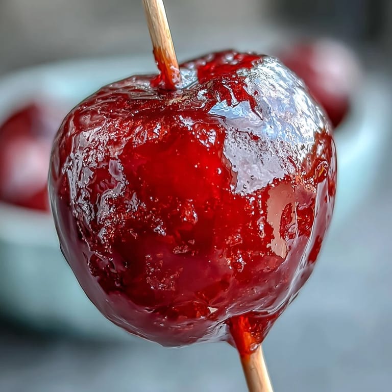 Adorable mini candy apples with glossy, crunchy coatings, skewered on wooden sticks for easy snacking.