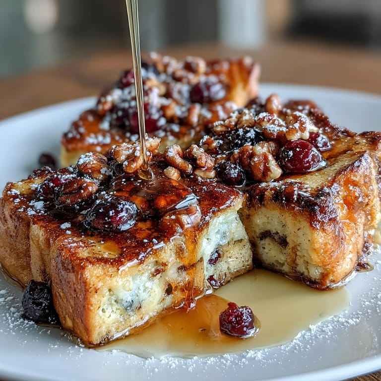 Rich and creamy blueberry French toast bake, perfect for Mother's Day, with vanilla custard and golden brown edges.