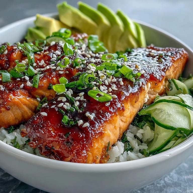 Bright and easy teriyaki salmon bowl featuring tender fish, crisp vegetables, and a glossy teriyaki glaze on steamed rice.