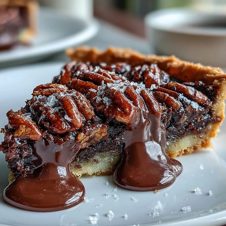 A decadent Southern dessert featuring layers of melted chocolate, toasted pecans, and a hint of bourbon in every bite.  