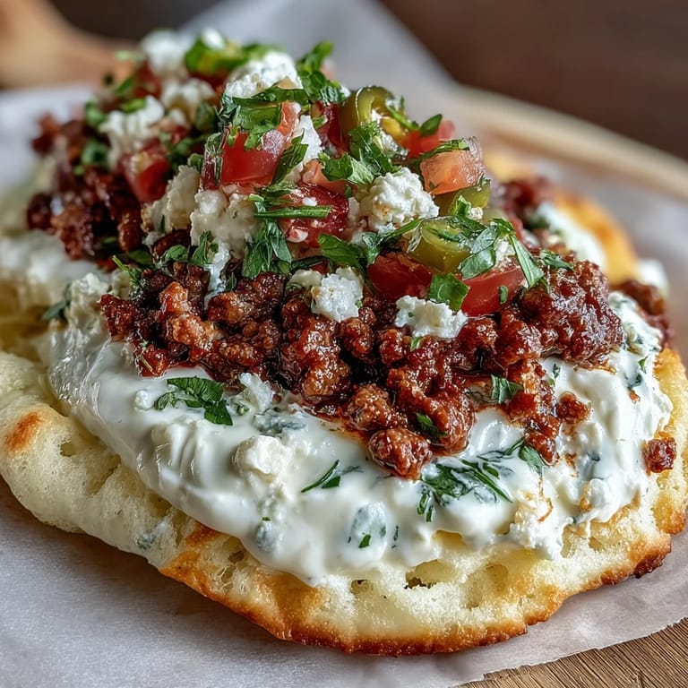 Savory ground beef taco meat nestled in delicate cloud bread shells, topped with zesty pico de gallo and vibrant cilantro.  