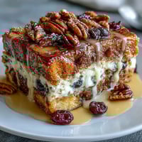 A golden, custard-soaked baked blueberry French toast casserole with juicy berries and a cinnamon-sugar crust.  